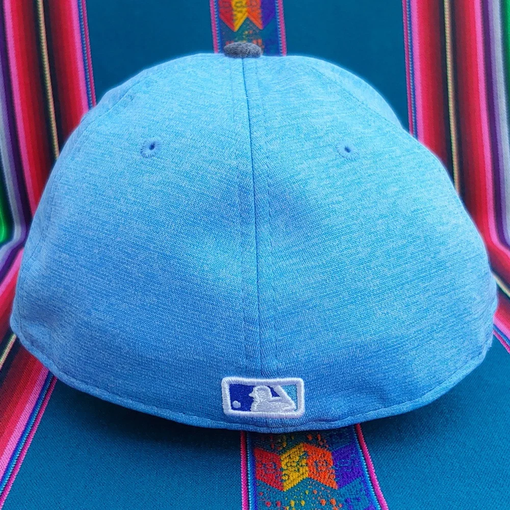 New Era Dodgers 59FIFTY Low Profile 7 7/8 Fitted Baseball Cap Light-Dark Blue - Picture 5 of 16